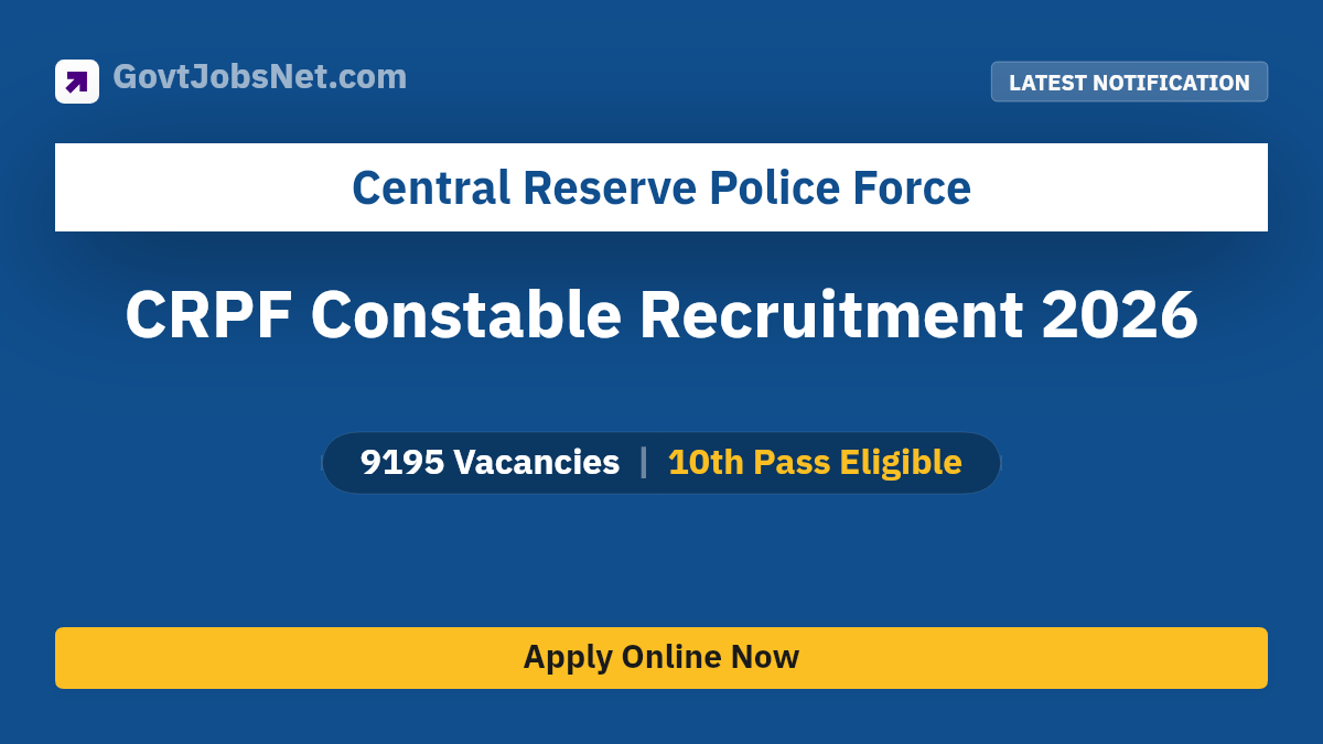 CRPF Constable 2026 Notification